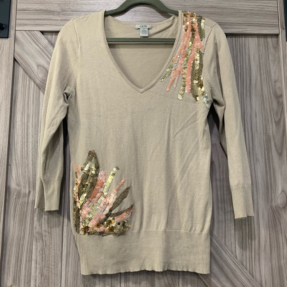 Caché Beaded Sweater